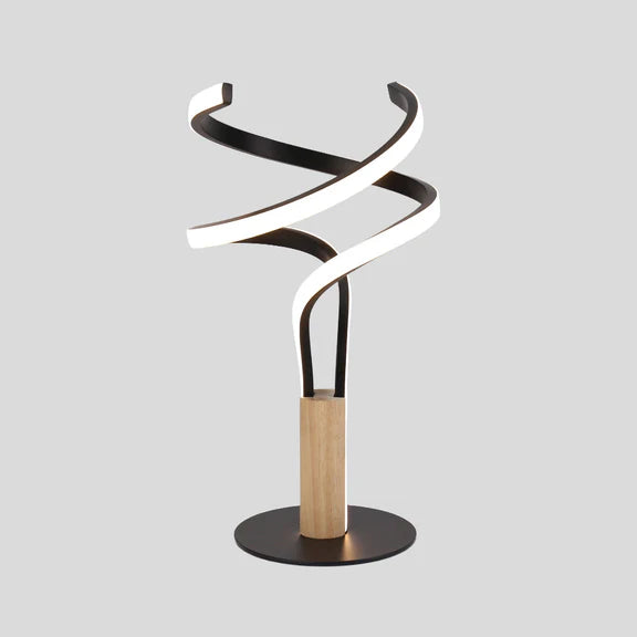 Estelle LED Table Lamp 12W 3000K Matt Black & Wood - LL-LED-27