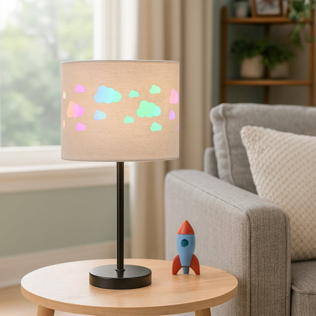Kiki Rechargeable Cloud Pattern LED Table Lamp 3W Black & Linen - LL-LED-30C