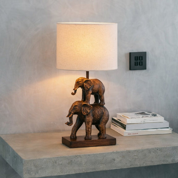 Mother and Calf Elephant LED Table Lamp 2.5W 3000K Natural & Brushed Bronze - LL-LED-31