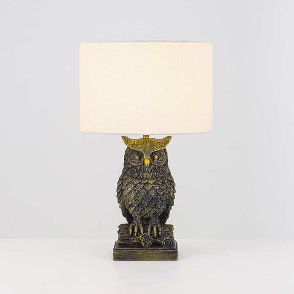 Owl Sculpture LED Table Lamp 2.5W 3000K Natural & Brushed Antique Brass - LL-LED-32