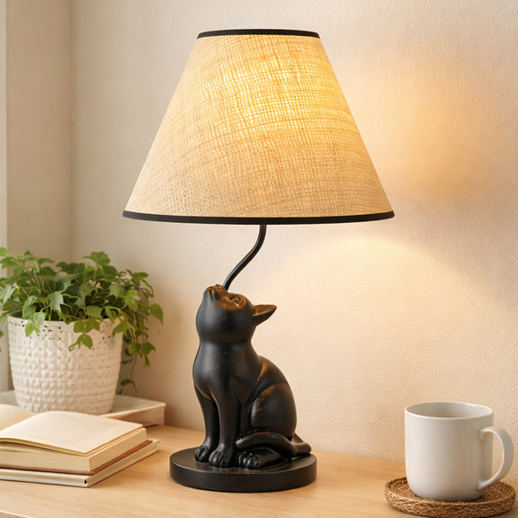 Upward Looking Cat LED Table Lamp 2.5W 3000K Natural & Brushed Black Copper - LL-LED-35