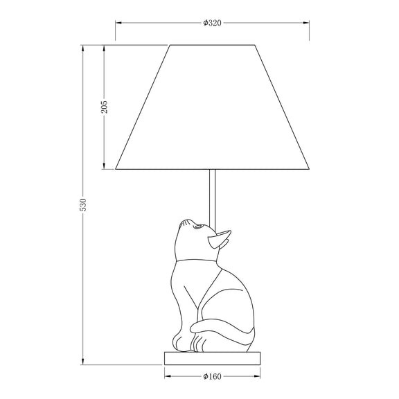 Upward Looking Cat LED Table Lamp 2.5W 3000K Natural & Brushed Black Copper - LL-LED-35