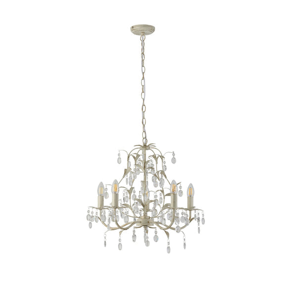 Stella 5 Lights Chandelier Ivory & Brushed Gold - LL002CH016L