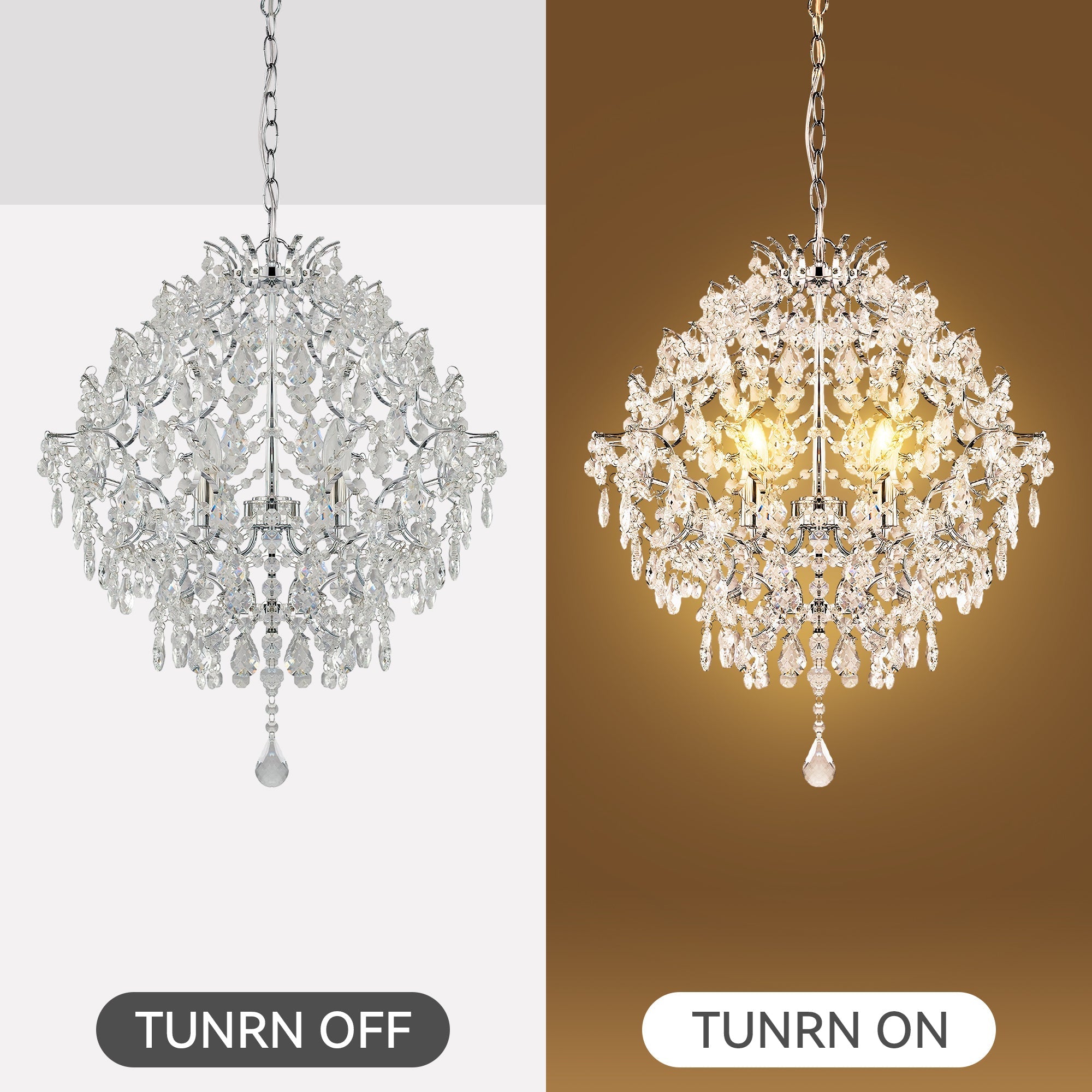 Buy Chandeliers Australia Baroque 3 Light Large Chandelier Chrome & Clear - LL002CH113L