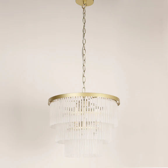 Greer 4 Light Chandelier Gold & Frosted Glass - LL002CH117