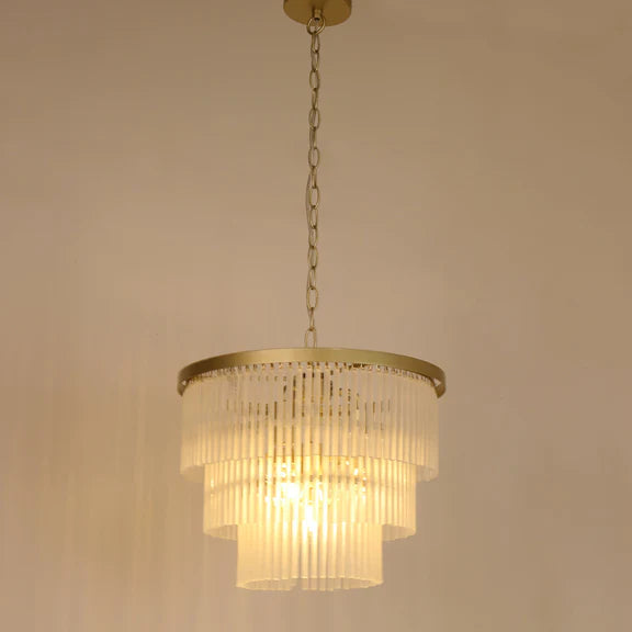 Greer 4 Light Chandelier Gold & Frosted Glass - LL002CH117