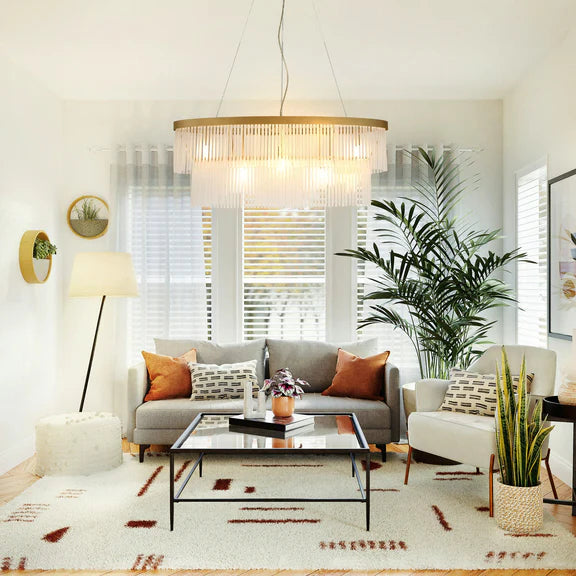 Greer 5 Light Chandelier Gold & Frosted Glass - LL002CH118