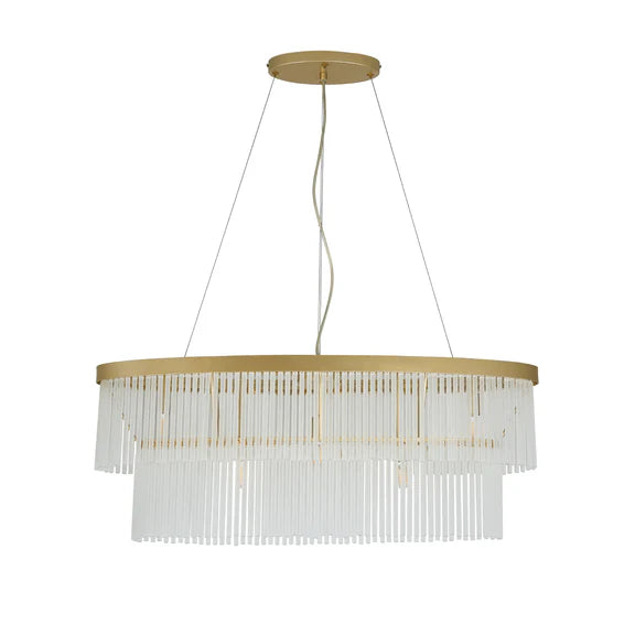 Greer 5 Light Chandelier Gold & Frosted Glass - LL002CH118