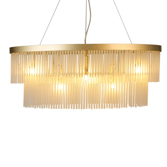 Greer 5 Light Chandelier Gold & Frosted Glass - LL002CH118