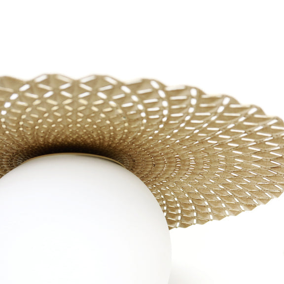 Orbis Flush Mount Light Brushed Yellow with Black & Opal - LL002CL128Y