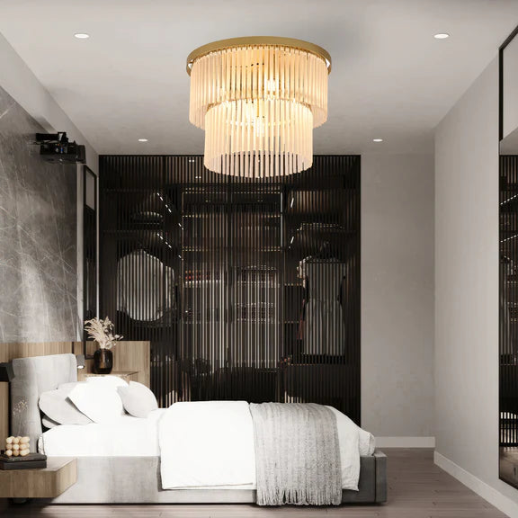 Greer Flush Mount Light Gold & Frosted Glass - LL002CL129