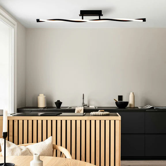 Rio LED Metal Flush Mount Light 12W 3000K Matt Black - LL002CL130