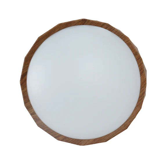 Irene Large LED Flush Mount Light 28W Tri Colour Wood & White - LL002CL132L
