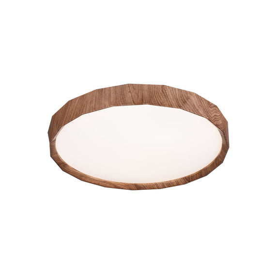 Irene Large LED Flush Mount Light 28W Tri Colour Wood & White - LL002CL132L