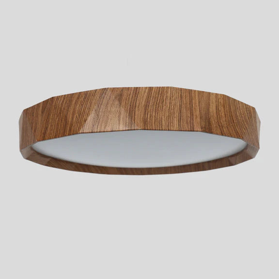 Irene Large LED Flush Mount Light 28W Tri Colour Wood & White - LL002CL132L