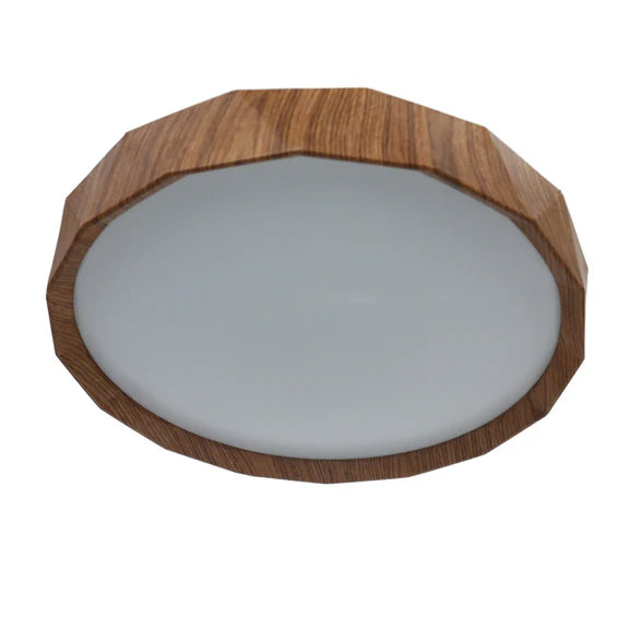 Irene Large LED Flush Mount Light 28W Tri Colour Wood & White - LL002CL132L