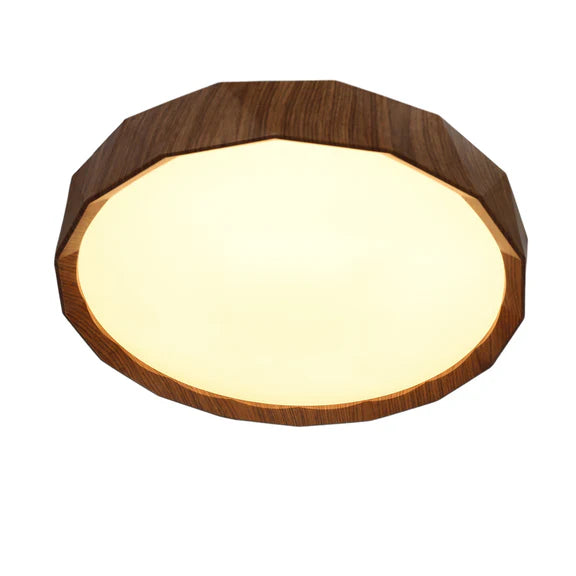 Irene Large LED Flush Mount Light 28W Tri Colour Wood & White - LL002CL132L