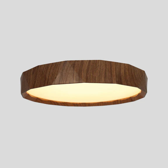 Irene Small LED Flush Mount Light 18W Tri Colour Wood & White - LL002CL132S