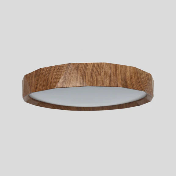 Irene Small LED Flush Mount Light 18W Tri Colour Wood & White - LL002CL132S