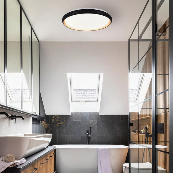 Melanie LED Acrylic Flush Mount Light 28W Tri Color Black & Gold - LL002CL133B