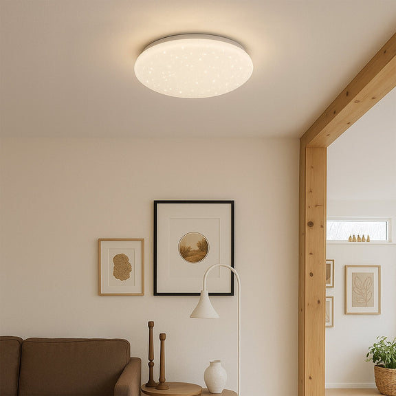 Starry Glow Medium LED Flush Mount Light 18W Tri Colour White - LL002CL135M