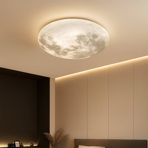 Luna Moon Large LED Flush Mount Light 36W Tri Colour White & Grey - LL002CL136L