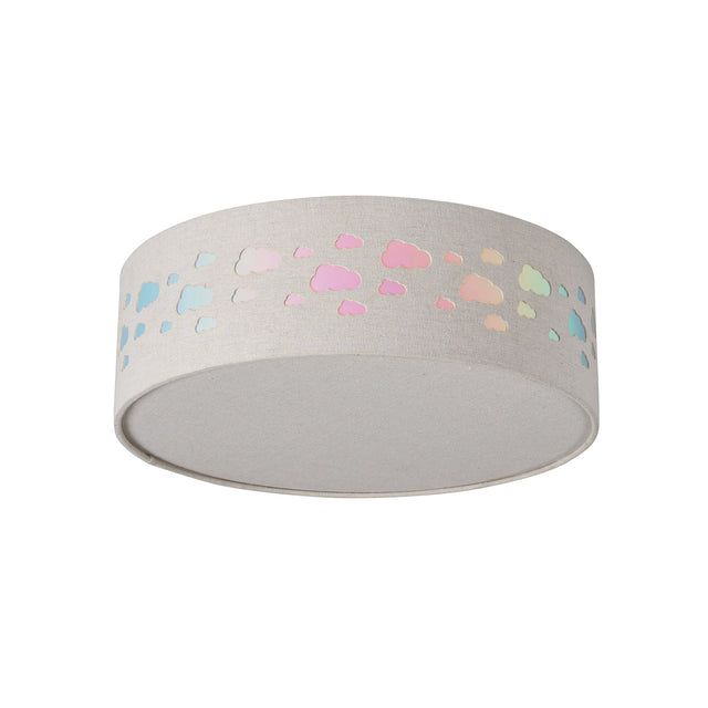 Kiki Cloud Pattern LED Flush Mount Light 15.5W White & Linen - LL002CL137C