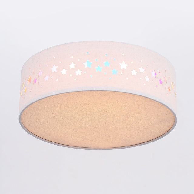 Kiki Star Pattern LED Flush Mount Light 15.5W White & Linen - LL002CL137S