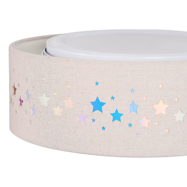 Kiki Star Pattern LED Flush Mount Light 15.5W White & Linen - LL002CL137S