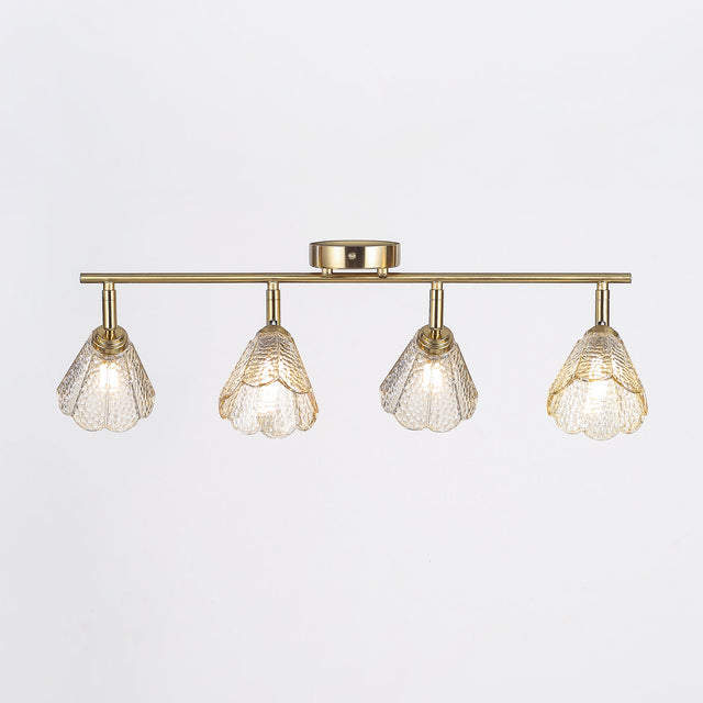 Coraline Linear Semi Flush Mount Light Brass & Champagne - LL002CL138CH