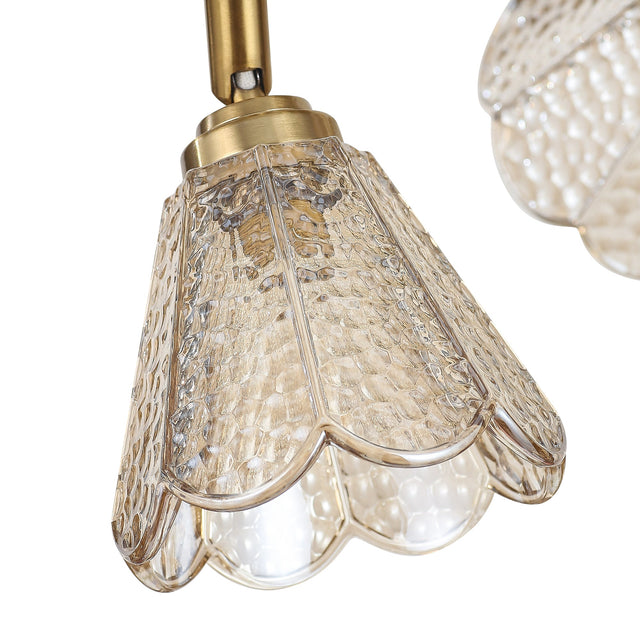 Coraline Linear Semi Flush Mount Light Brass & Champagne - LL002CL138CH