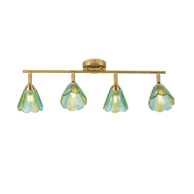 Coraline Linear Semi Flush Mount Light Brass & Multicolour - LL002CL138MC