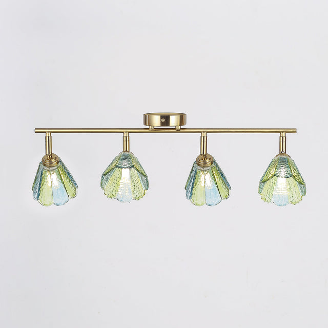 Coraline Linear Semi Flush Mount Light Brass & Multicolour - LL002CL138MC