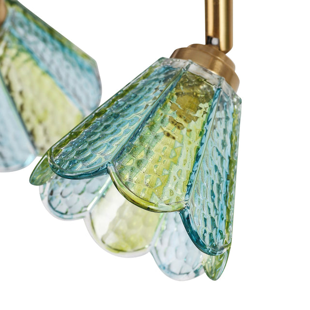 Coraline Linear Semi Flush Mount Light Brass & Multicolour - LL002CL138MC