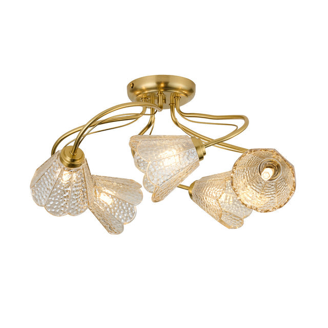 Coraline Semi Flush Mount Light Brass & Champagne - LL002CL139CH