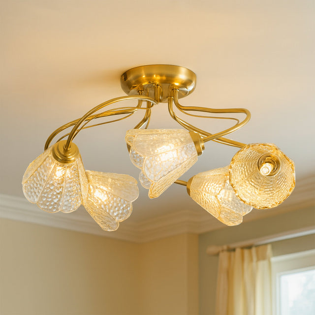 Coraline Semi Flush Mount Light Brass & Champagne - LL002CL139CH