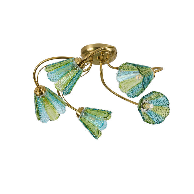 Coraline Semi Flush Mount Light Brass & Multicolor - LL002CL139MC