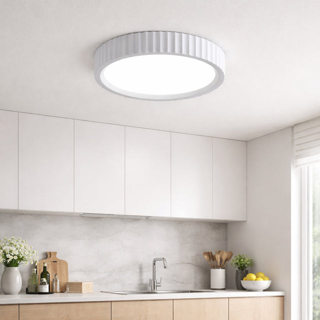Mallory Plaster LED Large Ceiling Light 30W 3CCT White - LL002CL141L