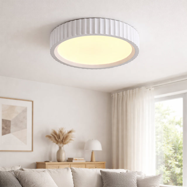 Mallory Plaster LED Large Ceiling Light 30W 3CCT White - LL002CL141L