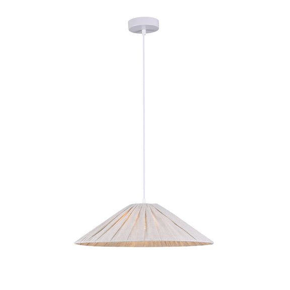 Pamela Large Pendant Light White & Linen - LL002PL136L