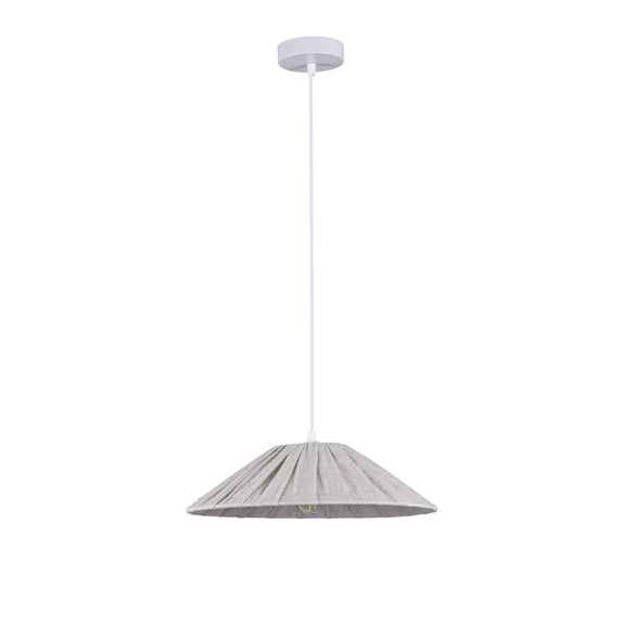 Pamela Small Pendant Light White & Linen - LL002PL136S
