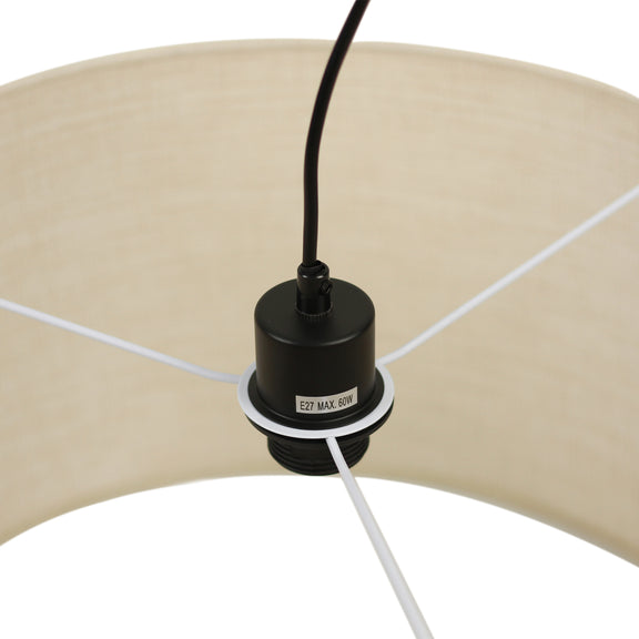 Linea Pendant Light Black & Linen - LL002PL138