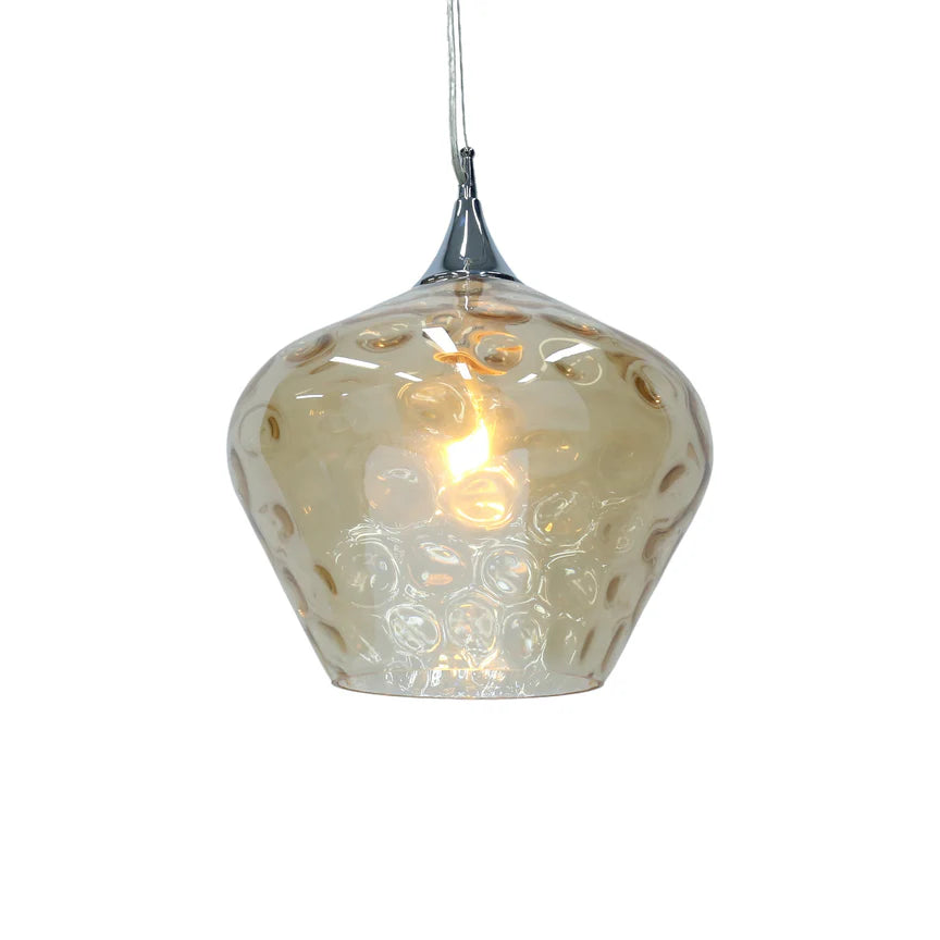 Zyla Pendant Light Amber & Chrome - LL002PL153AM