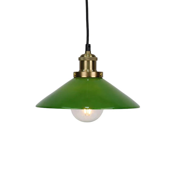 Gemma Pendant Light Green & Brass - LL002PL155G