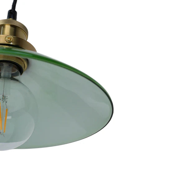 Gemma Pendant Light Green & Brass - LL002PL155G