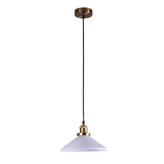 Gemma Pendant Light White & Brass - LL002PL155W