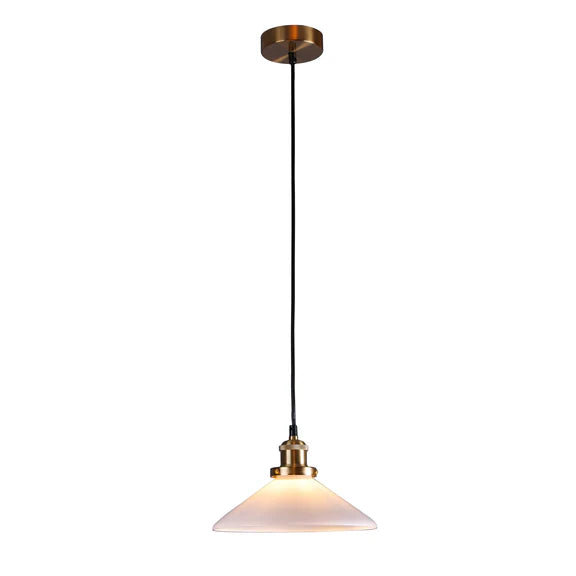 Gemma Pendant Light White & Brass - LL002PL155W