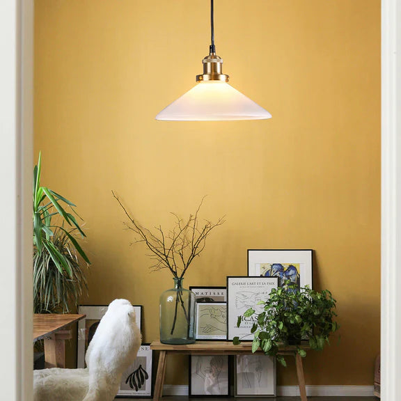 Gemma Pendant Light White & Brass - LL002PL155W