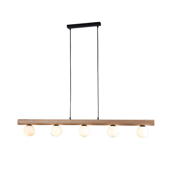 Evie Pendant Light Matt Black & Opal - LL002PL157