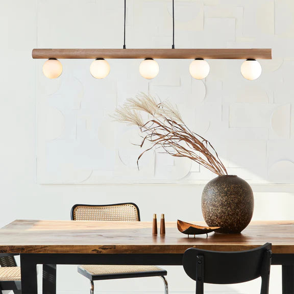 Evie Pendant Light Matt Black & Opal - LL002PL157